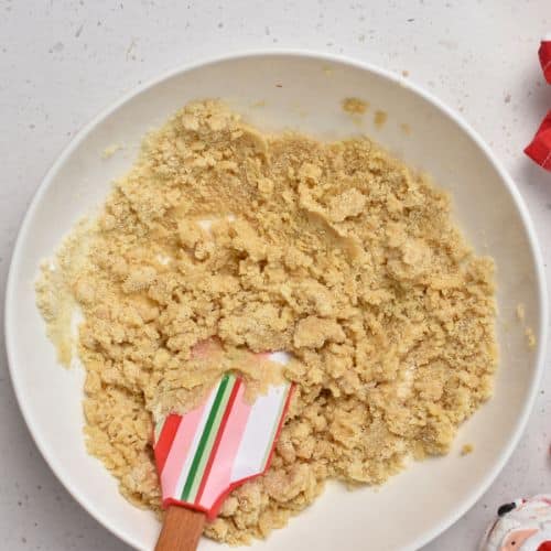 Healthy Christmas Cookie batter mixed in a bowl.