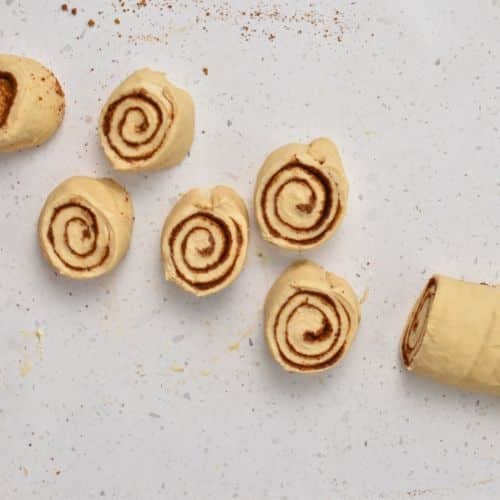 Healthy Cinnamon Rolls cut into small sections.