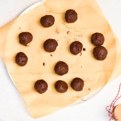 Healthy Truffles formed on a plate.