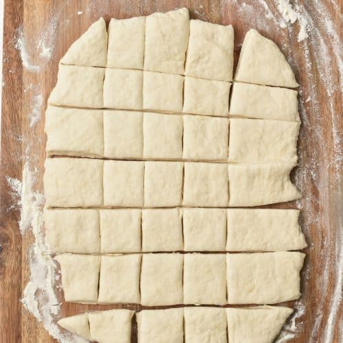 Cut Pull Apart Christmas Tree Bread flattened dough.