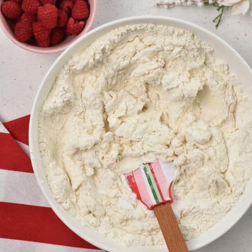 Pull Apart Christmas Tree Bread batter in a mixing bowl.