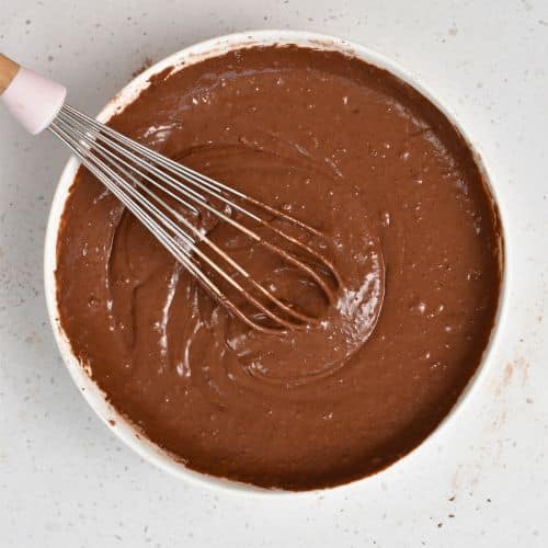 Sweet Potato Chocolate Muffins batter in a bowl.