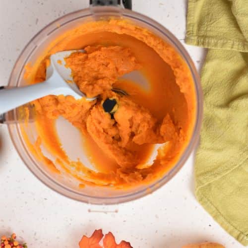 Sweet Potato puree in a food processor