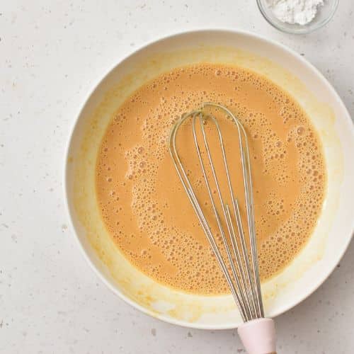 Liquid Sweet Potato Pancake ingredients.