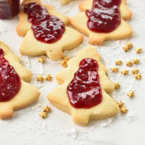 Raspberry jam on Jam Sandwich Cookie.