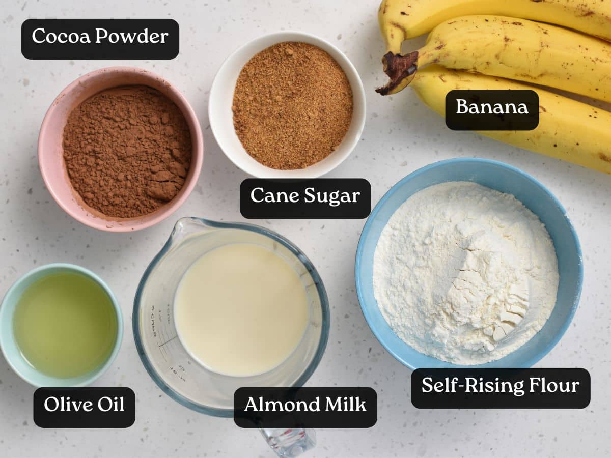 Ingredients for Banana Chocolate Muffins