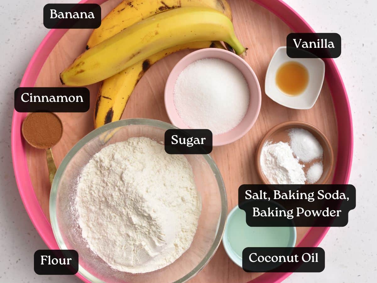 Ingredients for Cinnamon Banana Bread