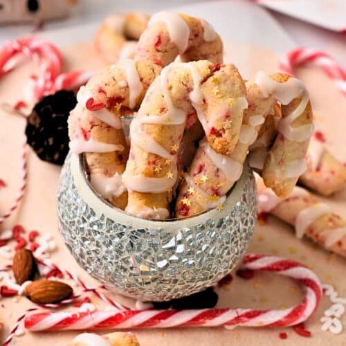 Almond Candy Cane Cookies (4 Ingredients, No Eggs, No Dairy)