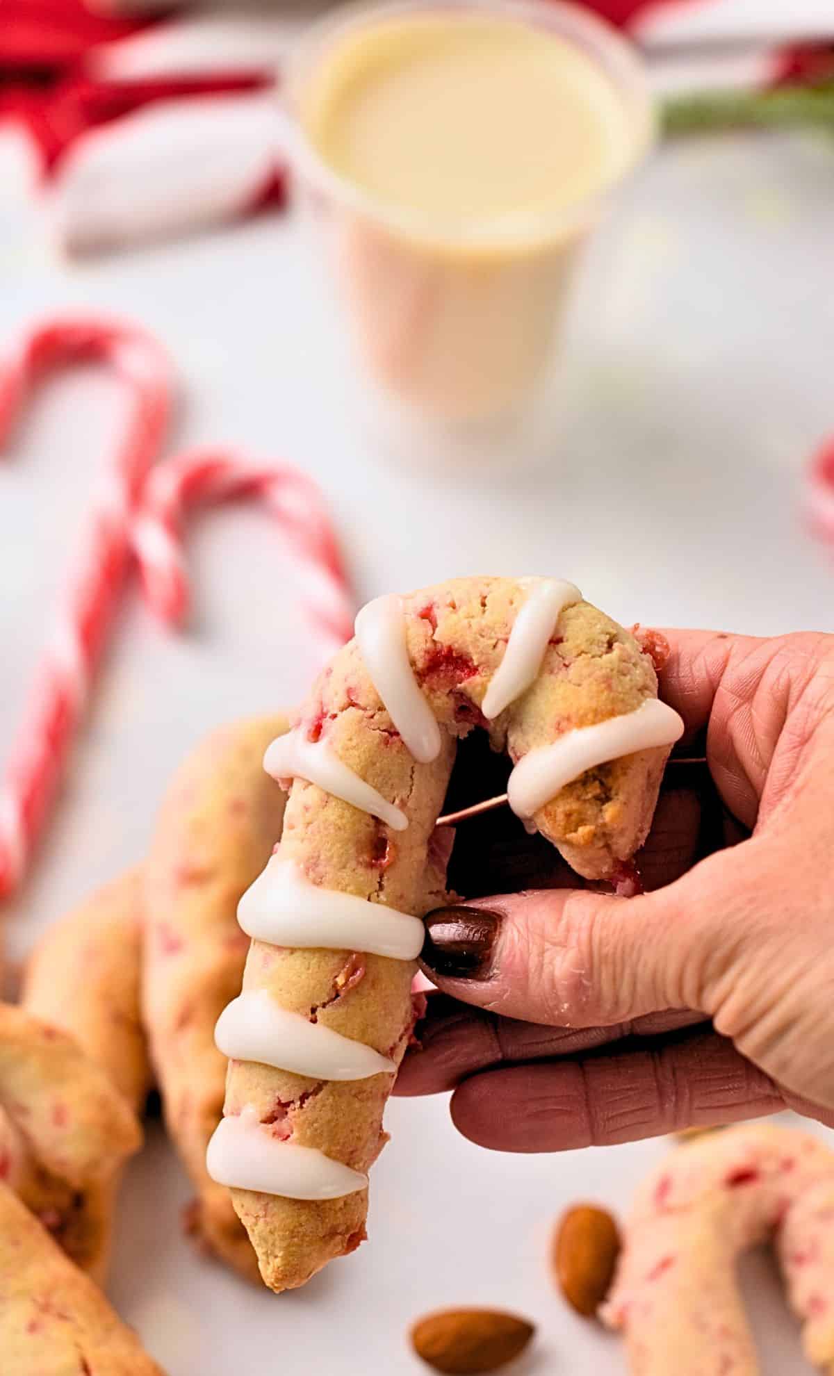 Almond Candy Cane Cookies