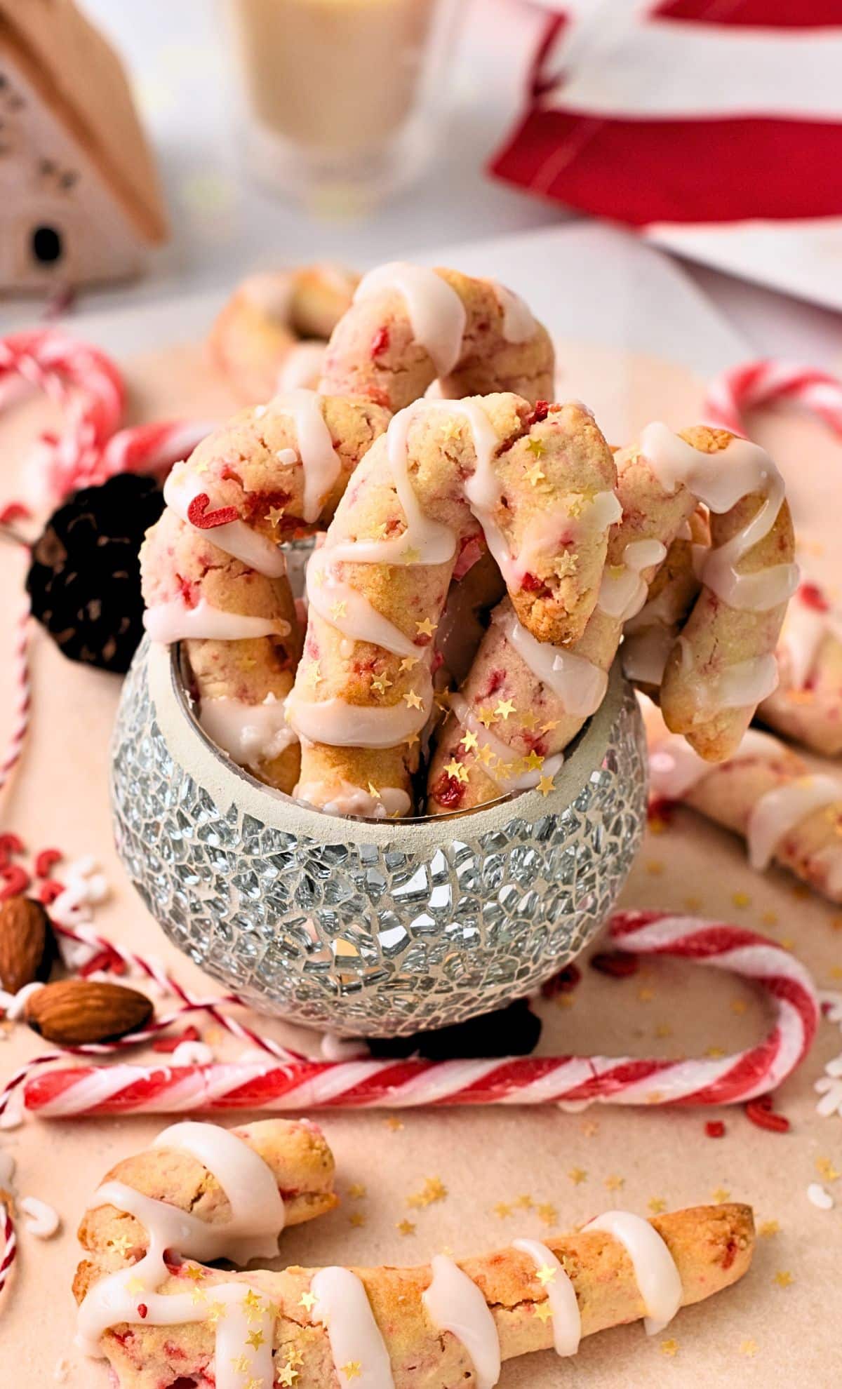 Almond Candy Cane Cookies