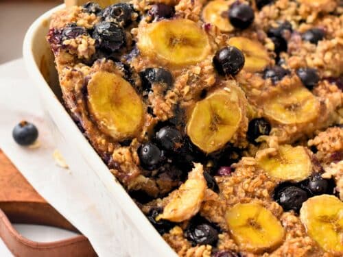 Baked Banana Blueberry Oatmeal