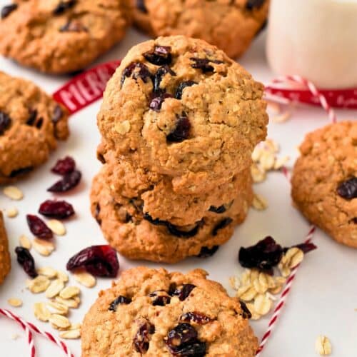 Healthy Oatmeal Cranberry Cookies (2x Less Sugar and Fat)