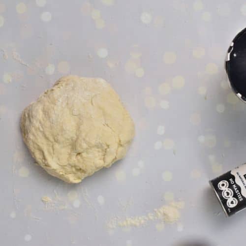 2-Ingredient Bagel dough on a benchtop.