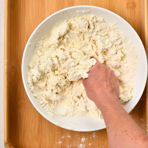 Working the 2-Ingredient Dough manually.