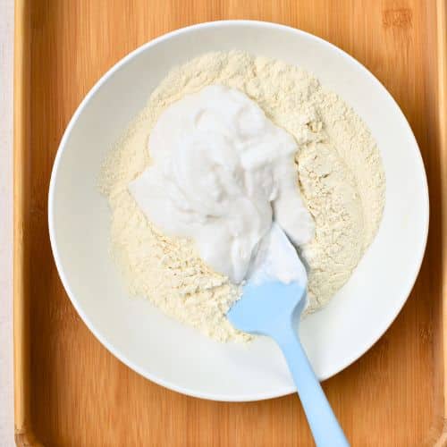 2-Ingredient Dough ingredients in a bowl.