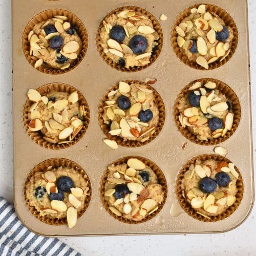 Almond Flour Blueberry Muffins ready to bake