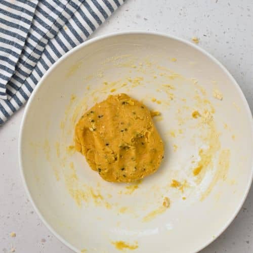 Chickpea Cracker dough in a bowl.