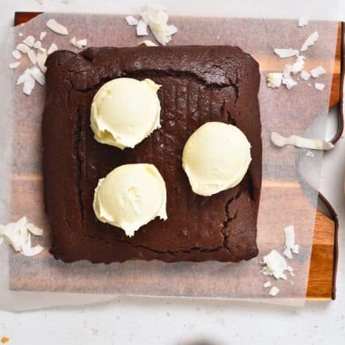 Coconut Cream frosting on the Chocolate Coconut Cake