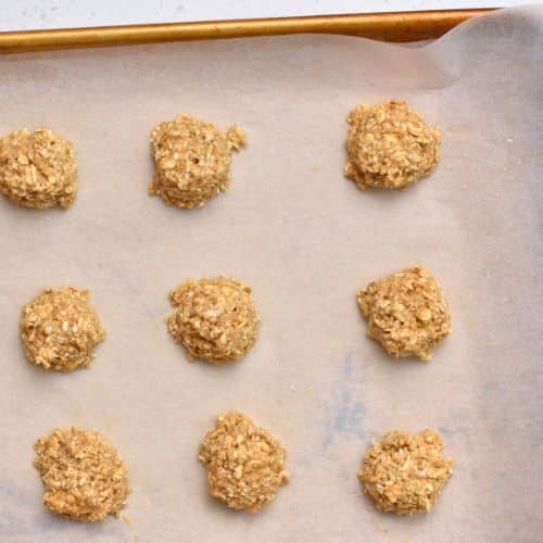 Healthy Banana Cookies no a baking sheet.