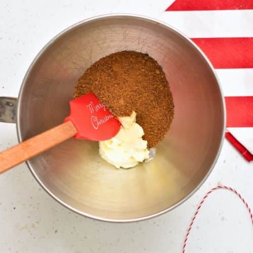 Sugar and dairy-free butter in a mixing bowl.