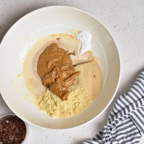 Tahini ingredients in a mixing bowl.