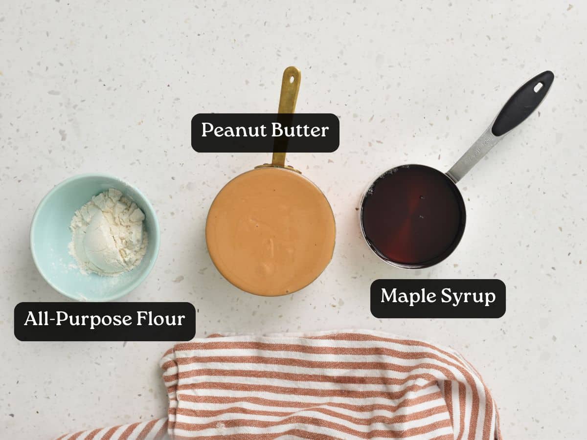 Ingredients for 3-Ingredient Peanut Butter Cookies