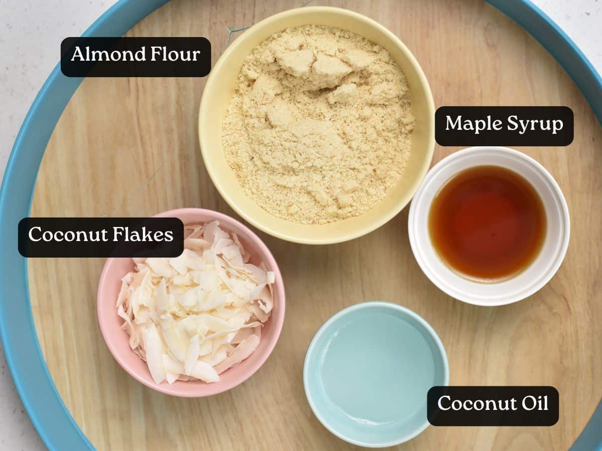 Ingredients for Almond Flour Coconut Cookies