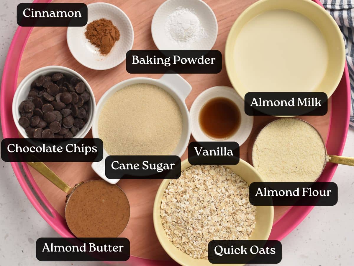 Ingredients for Almond Flour Oatmeal Cookies