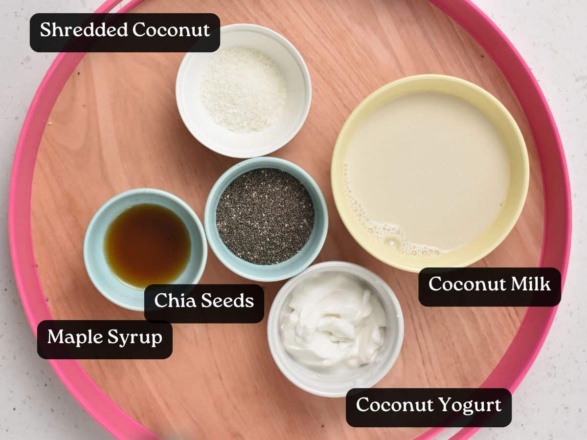 Ingredients for Coconut Chia Pudding