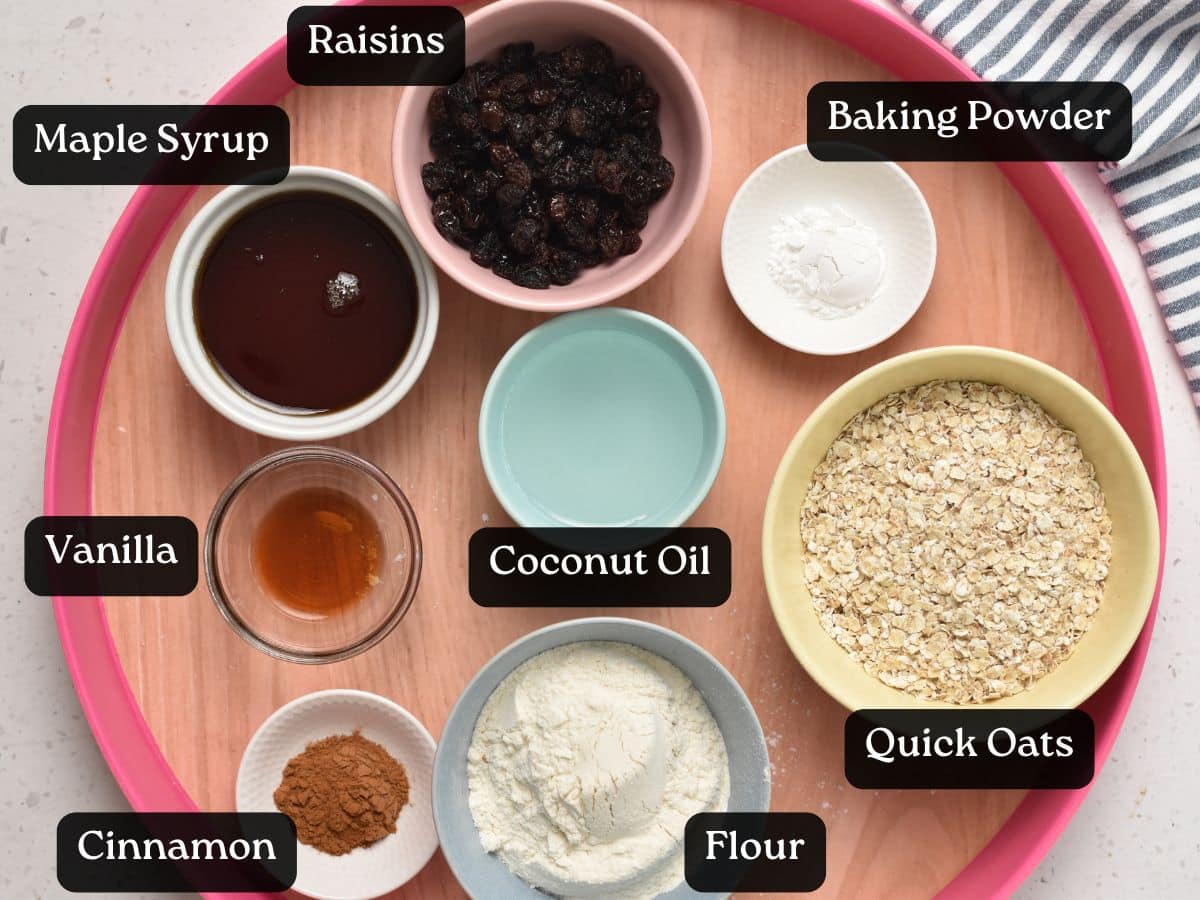 Ingredients for Healthy Oatmeal Cookies