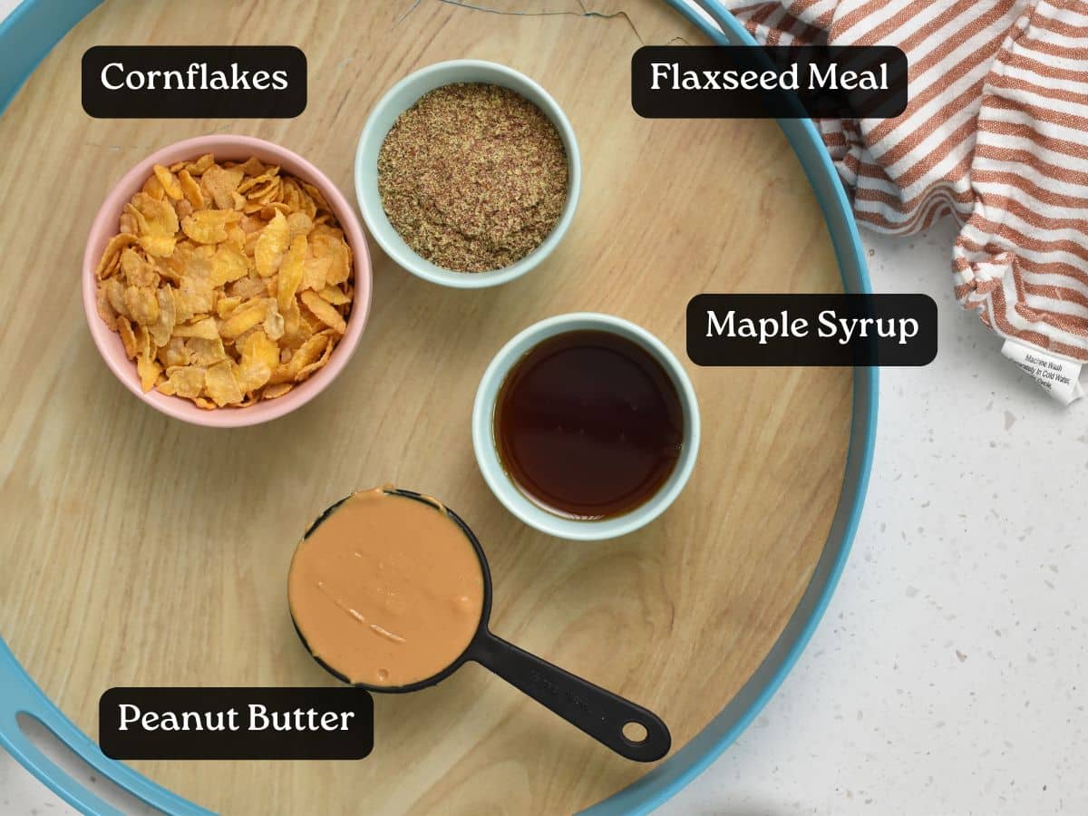 Ingredients for Peanut Butter Cornflakes Bars