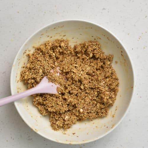 Quinoa Bar base batter in a mixing bowl