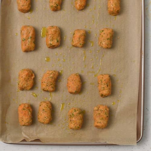 Quinoa Bites on a baking sheet.