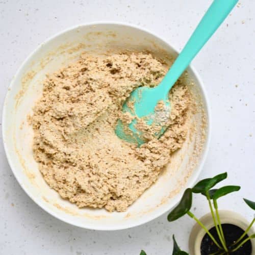 Quinoa Bread dough mixed in a bowl.