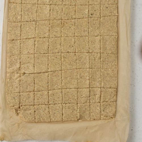 Pre-sliced Quinoa Cracker dough