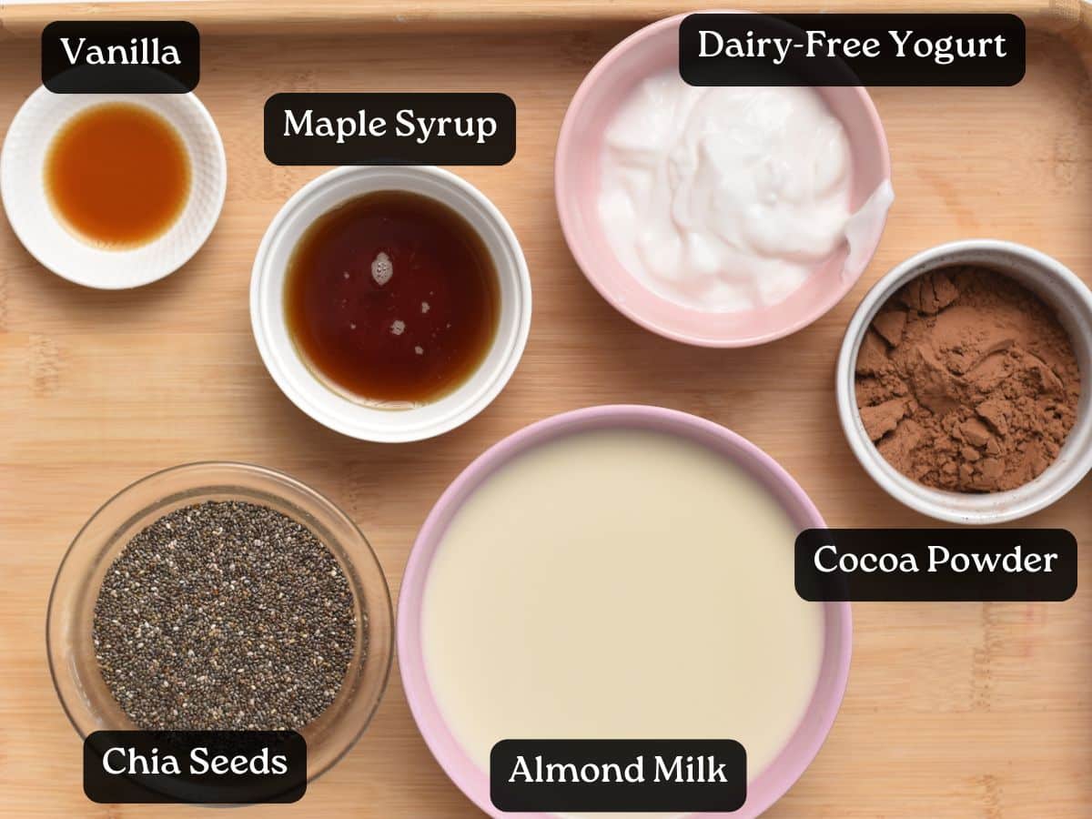 Ingredients for Chocolate Chia Pudding