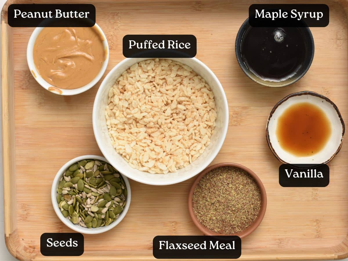 Ingredients for Homemade Gluten-Free Granola Bars.