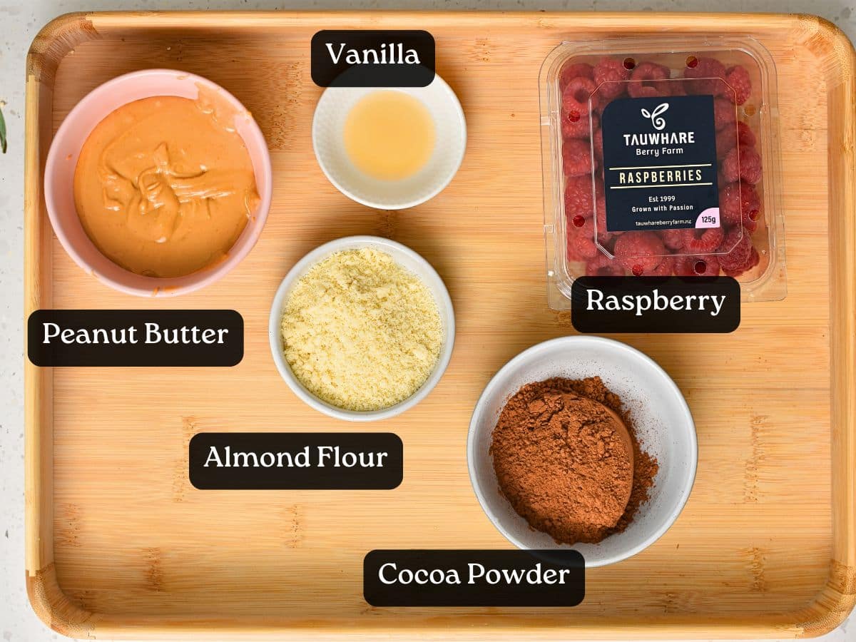 Ingredients for No-Bake Brownie Bites