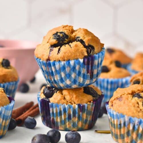 Whole Wheat Blueberry Muffins (High Fiber)