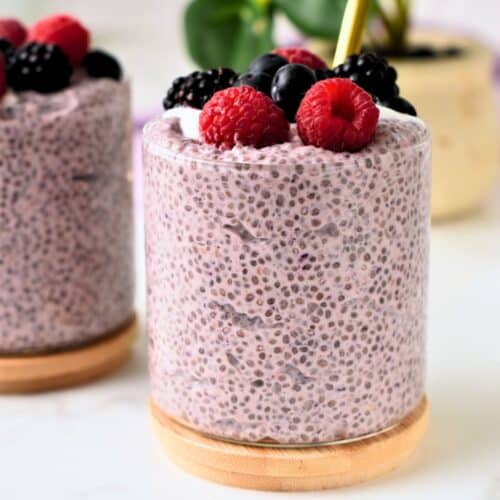 Berry Chia Seed Pudding (10g Protein, 17g Fiber)