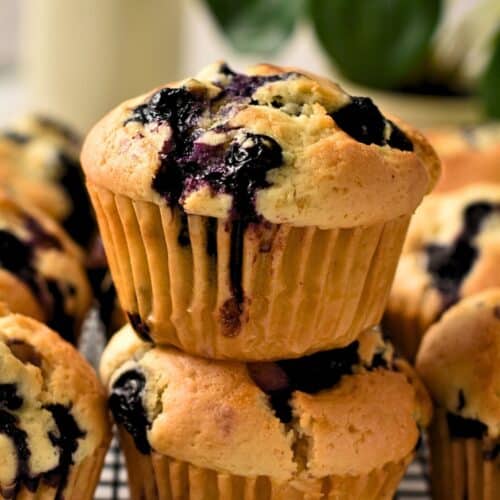 Easy Blueberry Muffins (5 Ingredients)