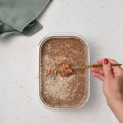 Stirring Carrot Cake Chia Pudding