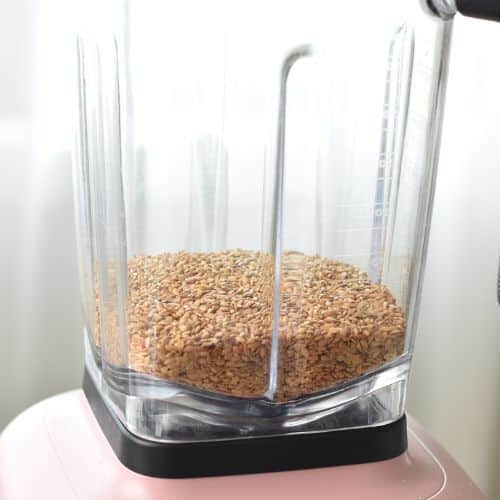 Flaxseeds in a blender.