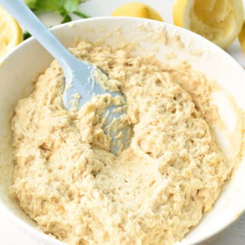 Lemon Banana Bread batter in a bowl