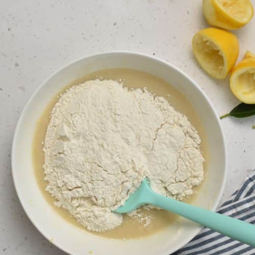 Lemon Yogurt Muffin ingredients in a bowl.