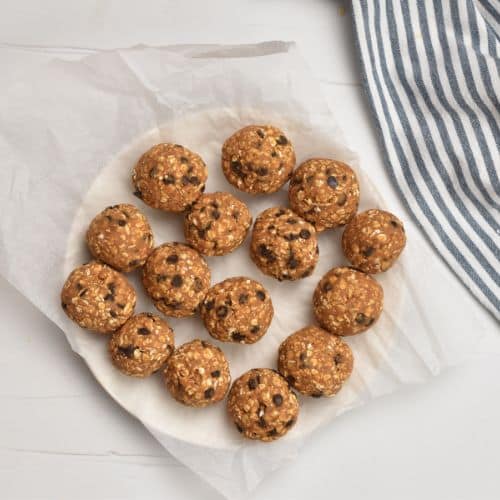 Powdered Peanut Butter Protein Balls ready to set.