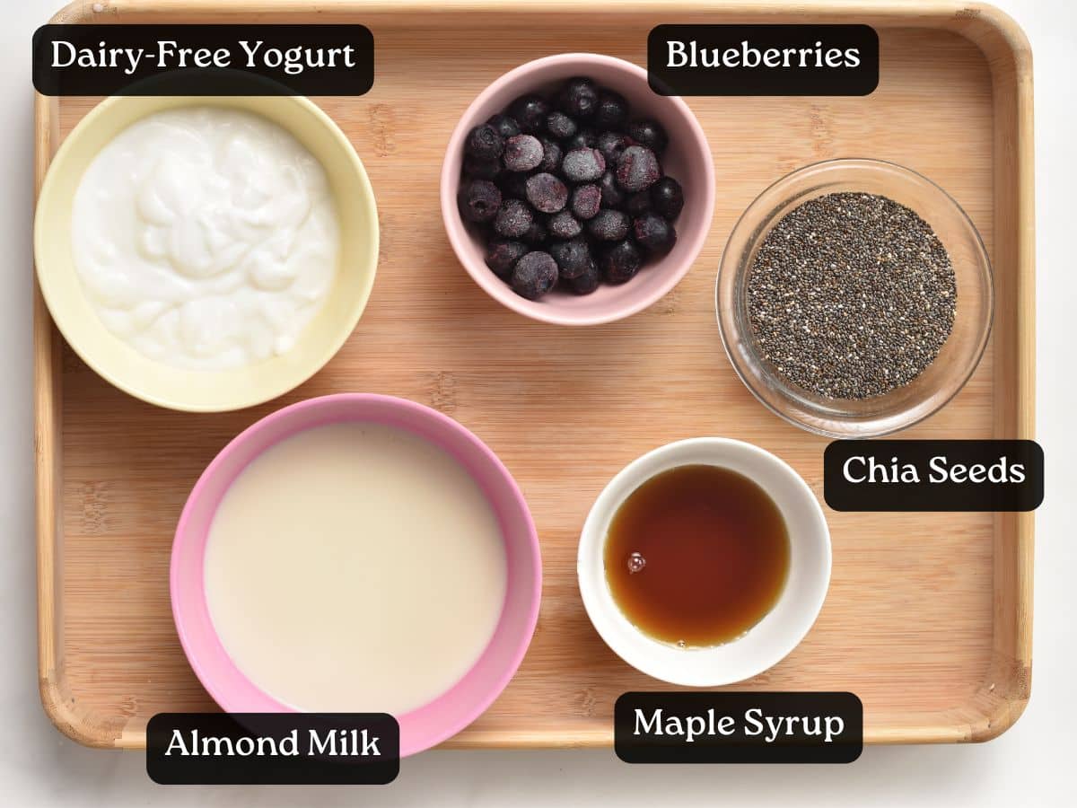 Ingredients for Blueberry Chia Pudding