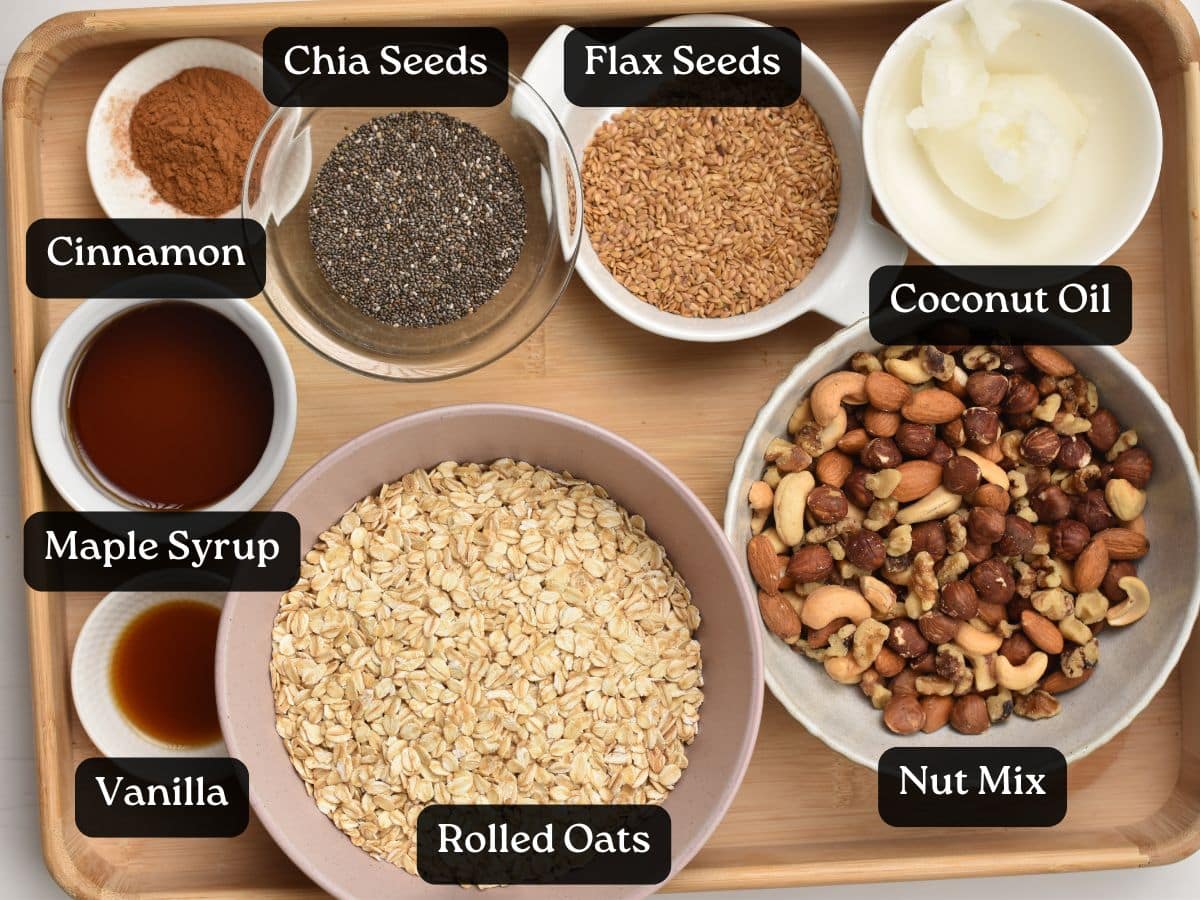 Ingredients for Healthy Homemade Granola