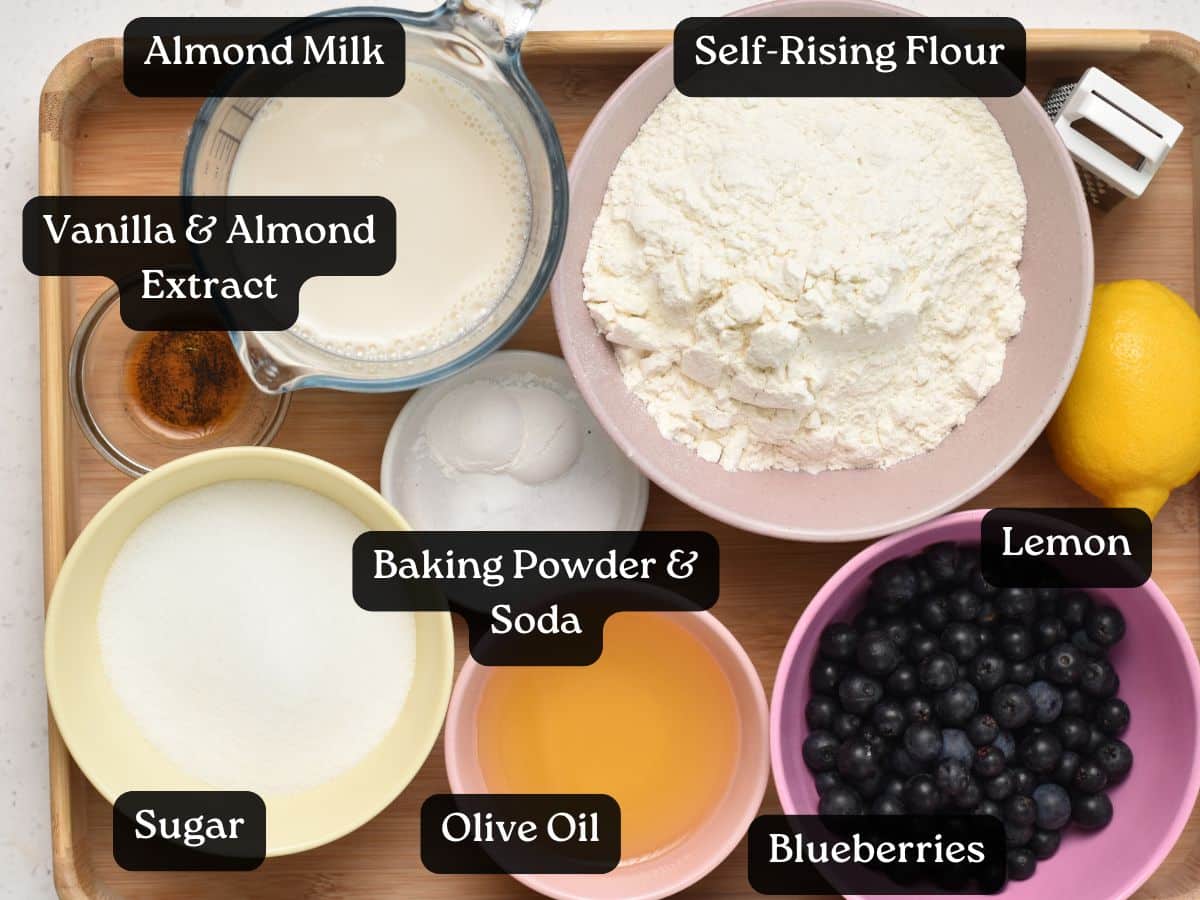 Ingredients for Lemon Blueberry Bread