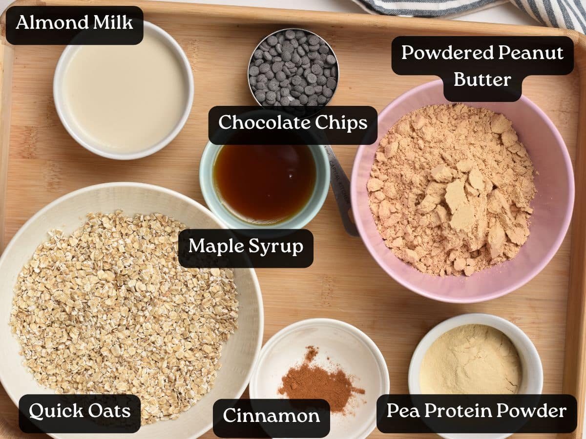 Ingredients for Powdered Peanut Butter Protein Balls